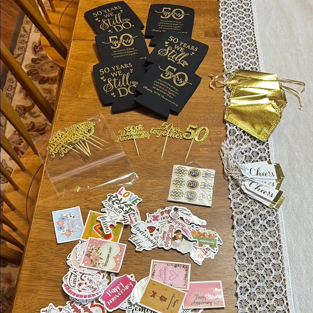 Golden Anniversary Party Supplies Set